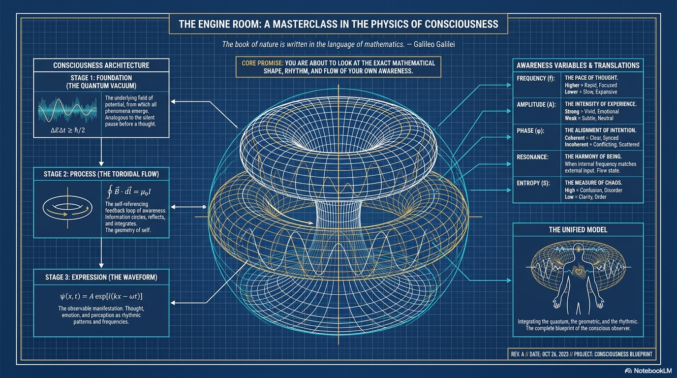 The Engine Room: a Masterclass in the Physics of Consciousness