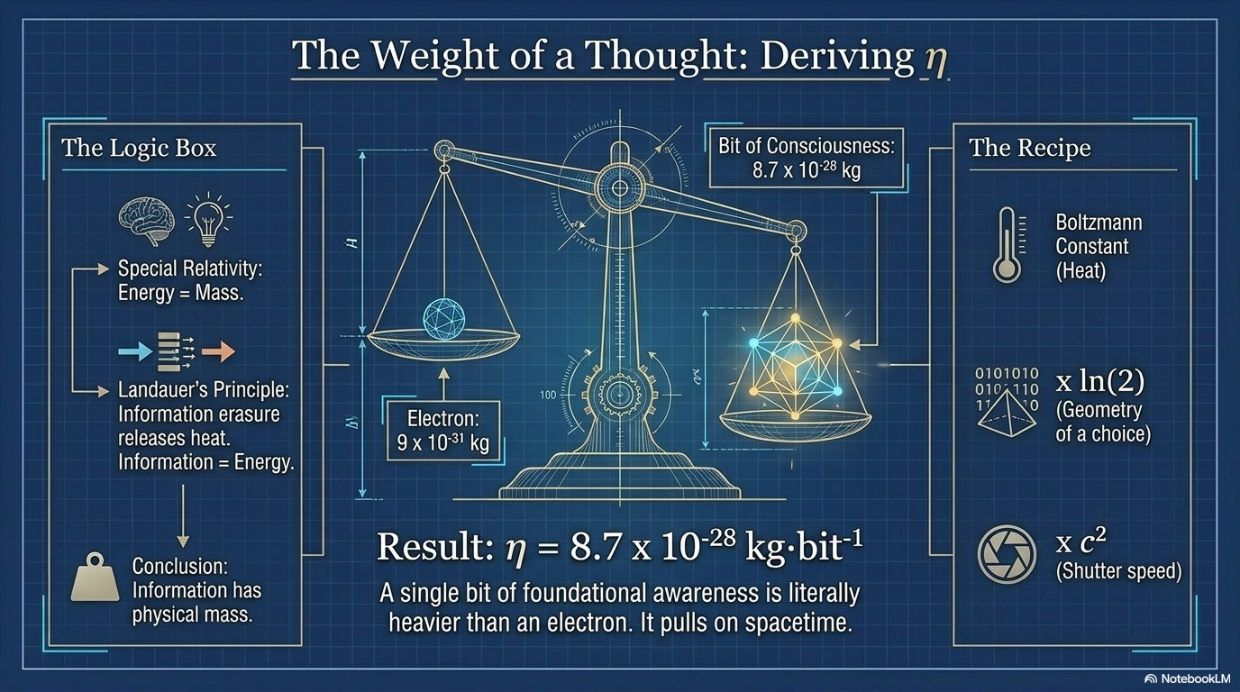 The Weight of a Thought: Deriving eta